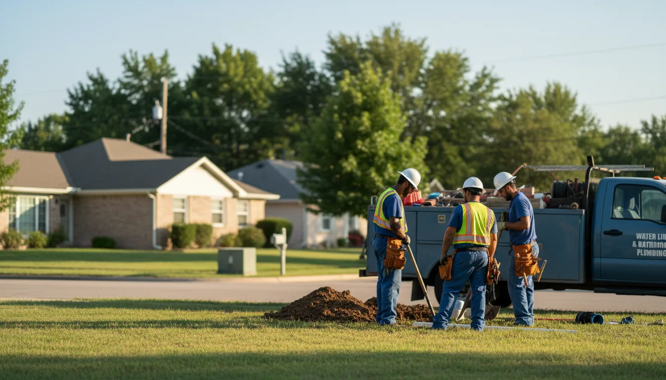 Residential water line and bathroom plumbing service in Columbus, AR